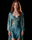 Gaia Set — Satin-Finish Slip and Robe with Branch Print