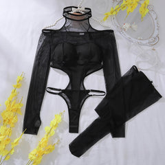 Irresistible Elegance: Off - Shoulder Mesh Bodysuit - Todanua Internacional