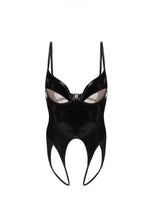 Nyx Bodysuit — Patent Black with Underbust Cut-Out