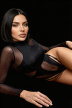 Circe Bodysuit — Sheer Tulle and Adjustable Garters