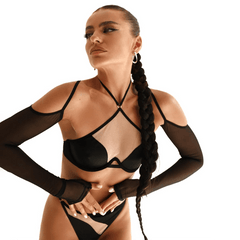 Feel Irresistible: Ellolace Halter Bra & Tulle Set - Todanua Internacional
