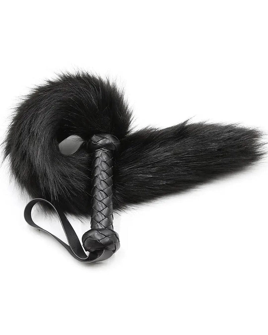 Aura Flogger — Soft Faux Fur, Braided Handle