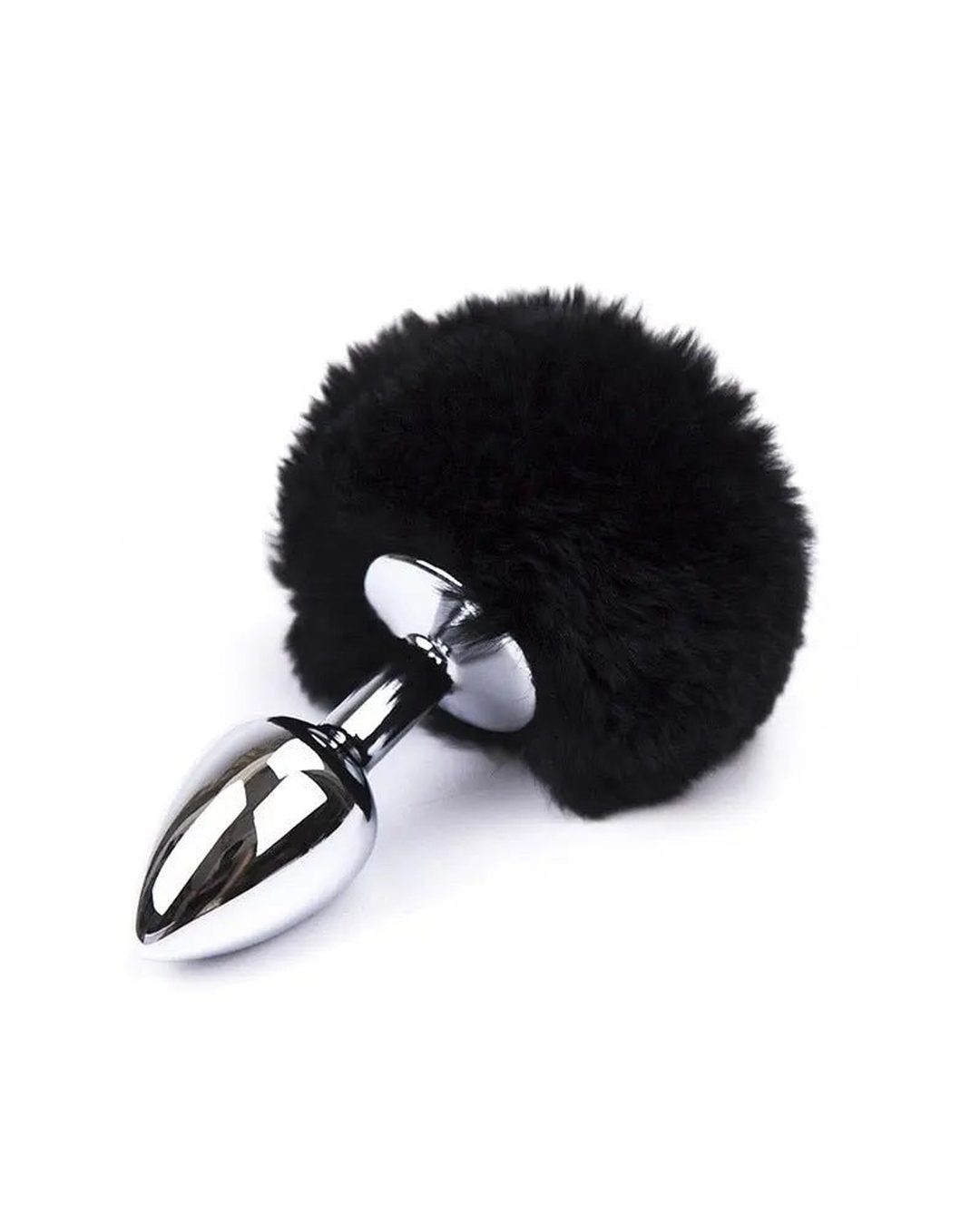 Tail Plug Talia — Polished Steel and Faux Fur Pom