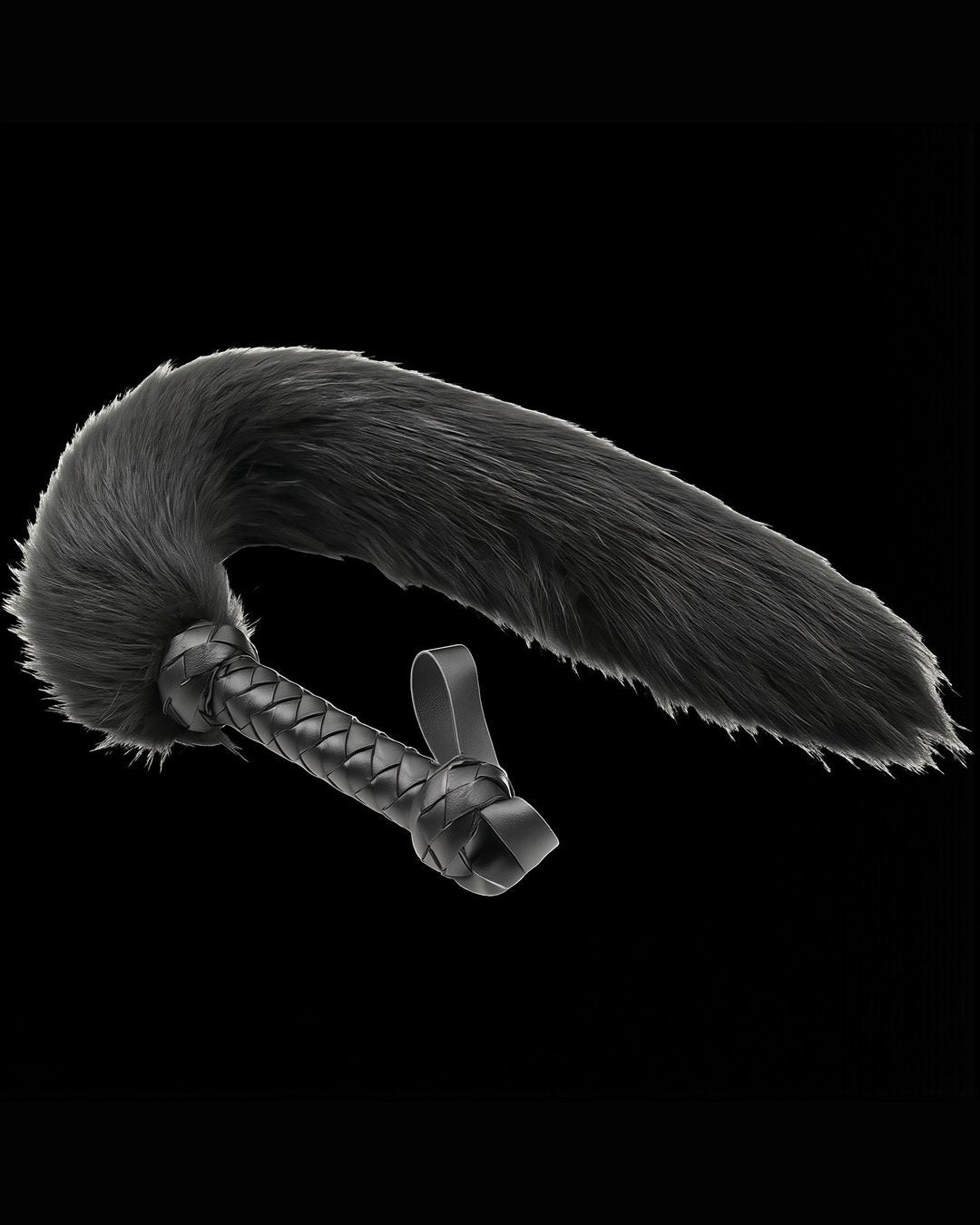 Aura Flogger — Soft Faux Fur, Braided Handle