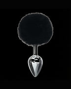 Tail Plug Talia — Polished Steel and Faux Fur Pom