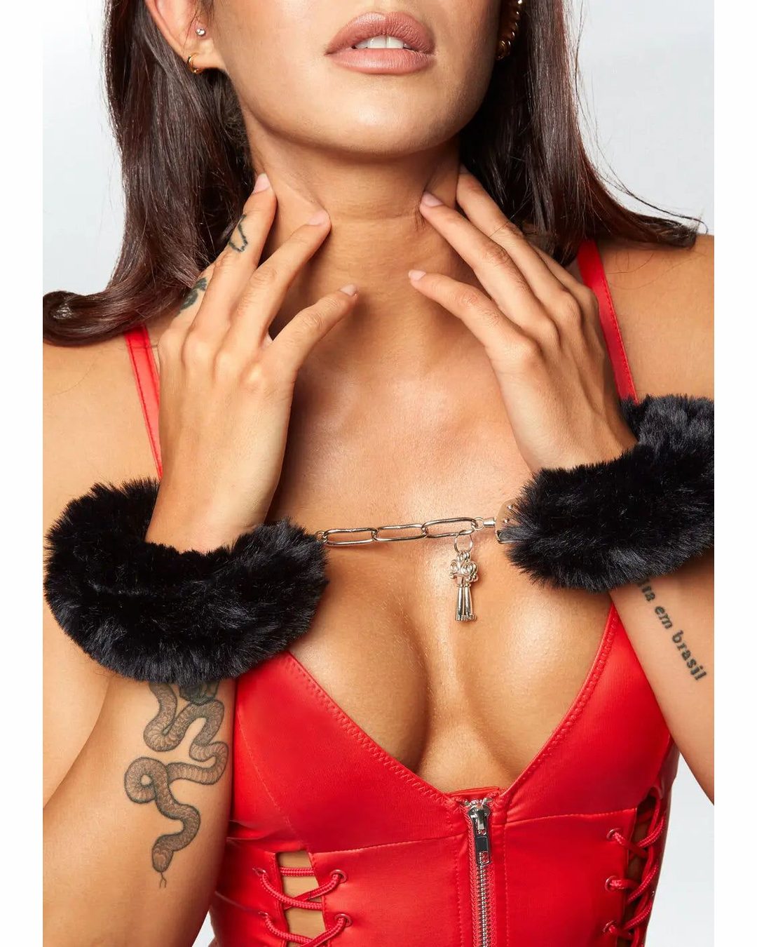 Alice Cuffs — Detachable Faux Fur and Key