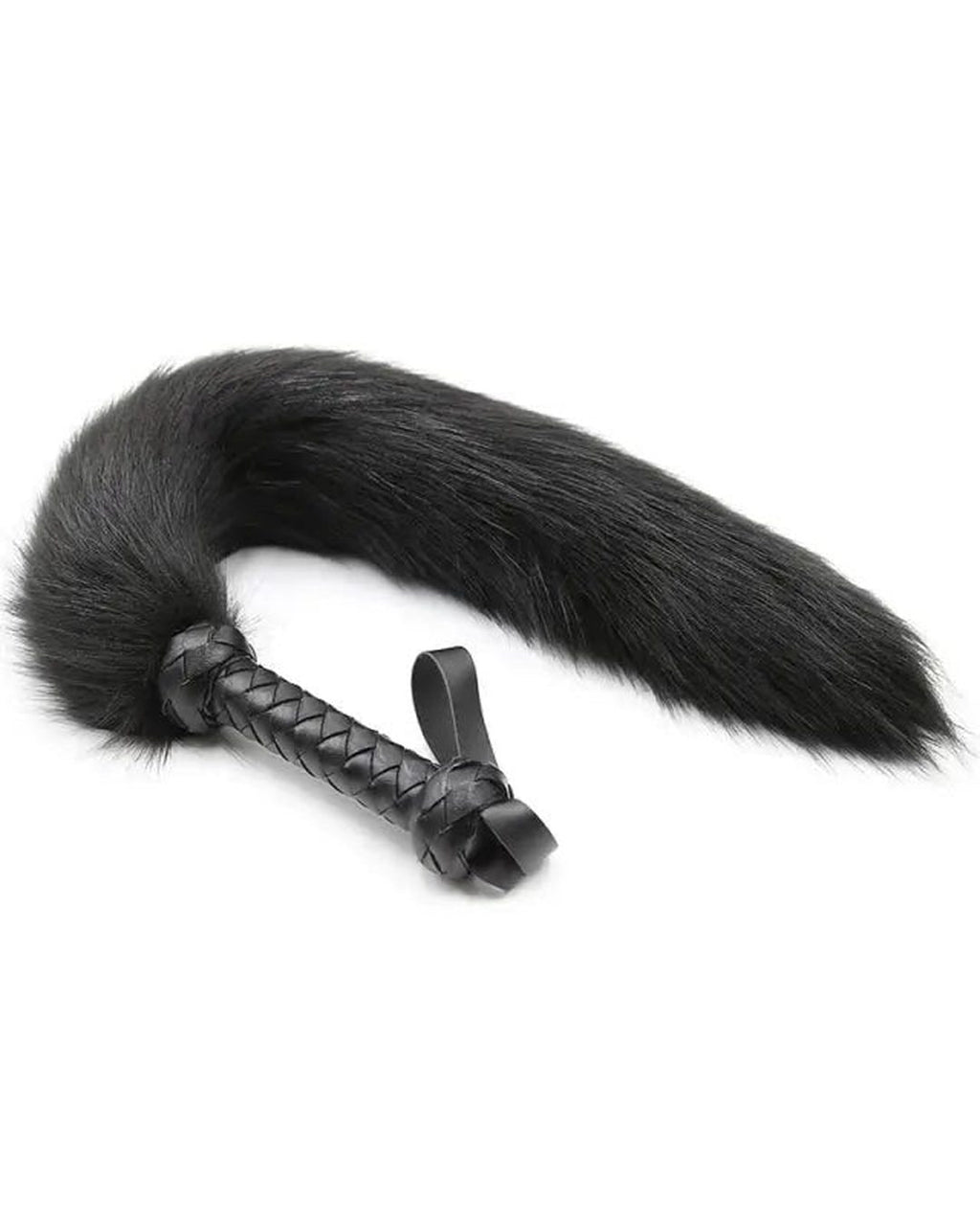 Aura Flogger — Soft Faux Fur, Braided Handle
