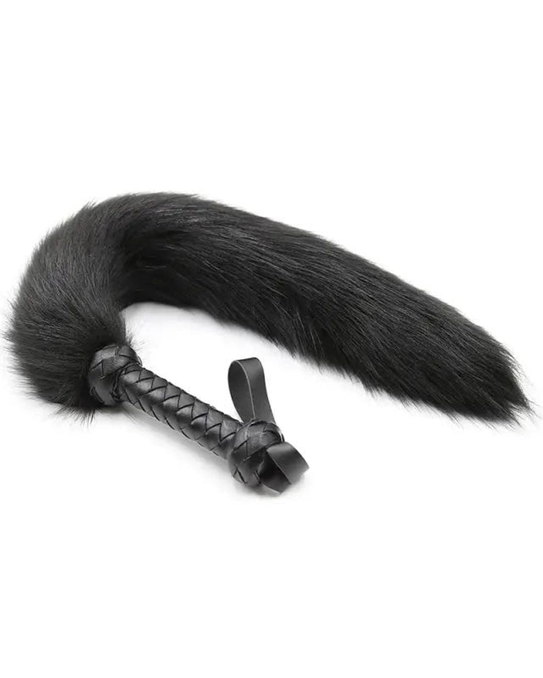 Aura Flogger — Soft Faux Fur, Braided Handle