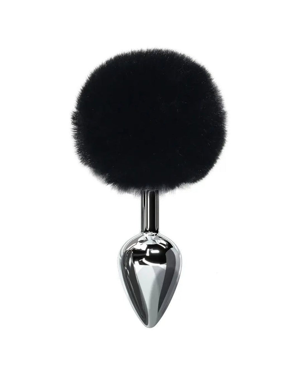 Tail Plug Talia — Polished Steel and Faux Fur Pom
