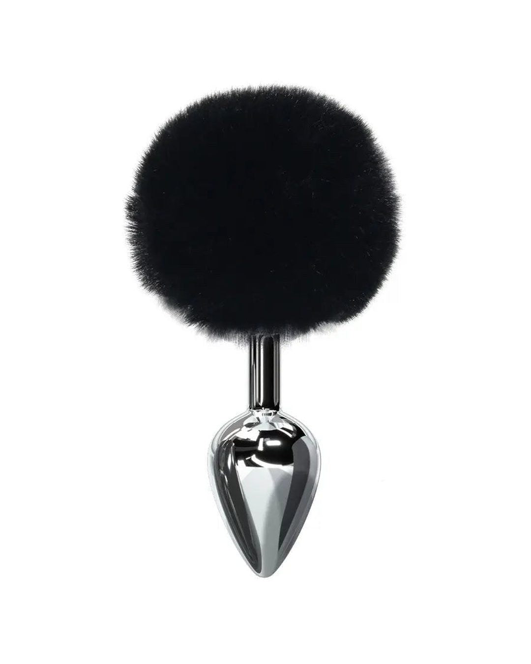 Tail Plug Talia — Polished Steel and Faux Fur Pom