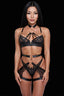 Sidonie Set — Gold Rings and Strappy Sheer Mesh
