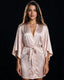 Harmonia Kimono Robe — Blush Satin, Wide Sleeves