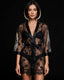 Asteria Lace Kimono Robe — Satin Trim & Tie Belt