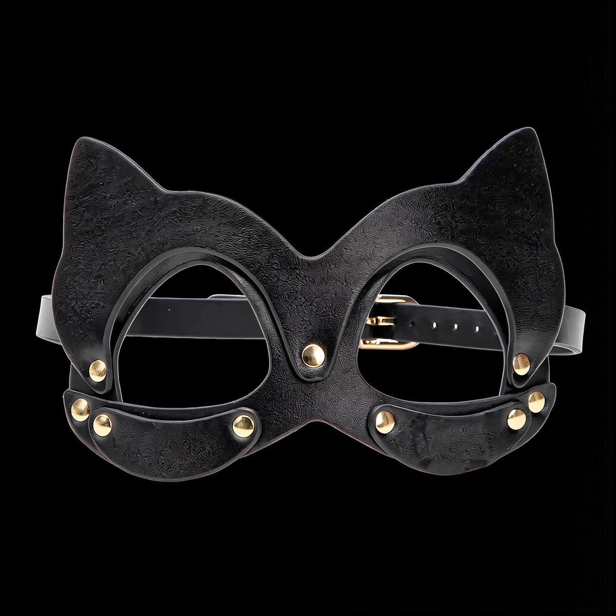 Hecate Cat Mask — Pointed Ears, Gold Studs