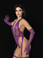 Violante Lace Bodysuit — Garters & Sheer Gloves