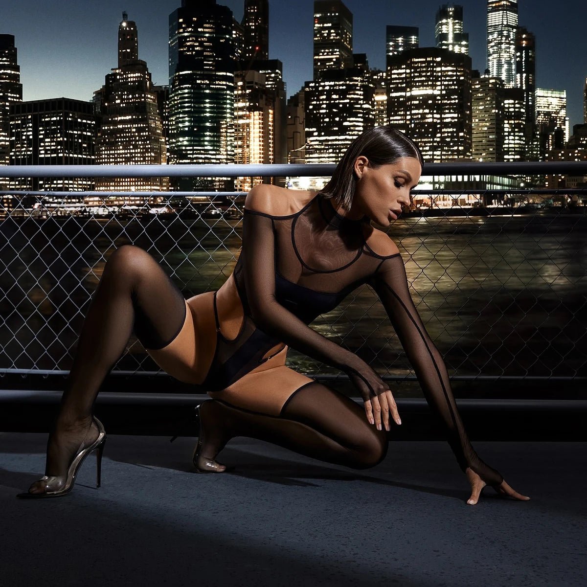 Irresistible Elegance: Off - Shoulder Mesh Bodysuit - Todanua Internacional