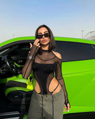 Irresistible Elegance: Off - Shoulder Mesh Bodysuit - Todanua Internacional
