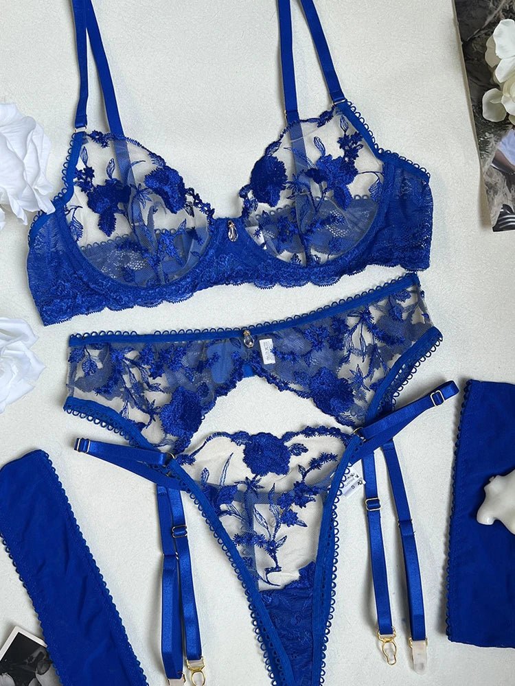 Irresistible Floral Lace Lingerie Set - Todanua Internacional