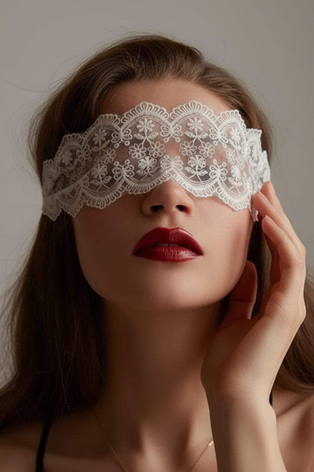 Abigael Lace Blindfold Mask — Floral Boudoir Secondary image