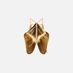 Isaure Top — Draped Metallic with Crossed Straps